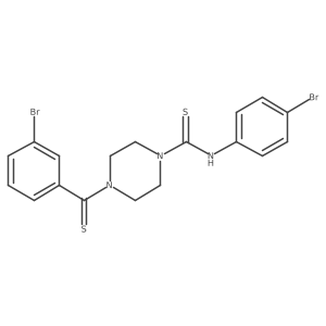 N-(4-bromophenyl)-4-(3-bromophenylcarbonothioyl)piperazine-1-carbothioamide结构式