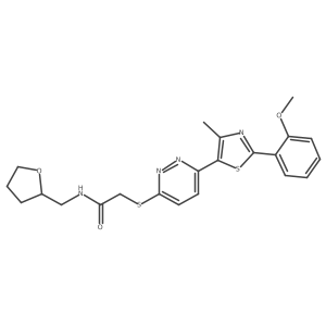 2-((6-(2-(2-methoxyphenyl)-4-methylthiazol-5-yl)pyridazin-3-yl)thio)-N-((tetrahydrofuran-2-yl)methyl)acetamide结构式