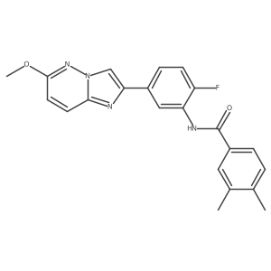 N-(2-fluoro-5-{6-methoxyimidazo[1,2-b]pyridazin-2-yl}phenyl)-3,4-dimethylbenzamide结构式