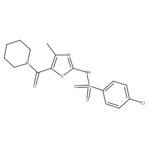 Benzenesulfonamide, 4-chloro-N-[4-methyl-5-(1-piperidinylcarbonyl)-2-thiazolyl]- Structure