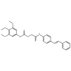 Benzeneacetic acid, 3,4,5-trimethoxy-, 2-oxo-2-[[4-(2-phenyldiazenyl)phenyl]amino]ethyl ester结构式
