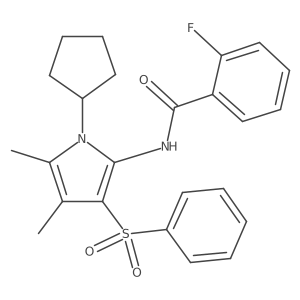 N-[1-cyclopentyl-4,5-dimethyl-3-(phenylsulfonyl)-1H-pyrrol-2-yl]-2-fluorobenzamide Structure