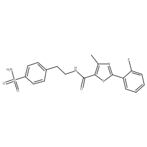 2-(2-fluorophenyl)-4-methyl-N-[2-(4-sulfamoylphenyl)ethyl]-1,3-thiazole-5-carboxamide结构式