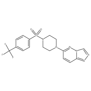 1-{[1,2,4]Triazolo[4,3-b]pyridazin-6-yl}-4-[4-(trifluoromethyl)benzenesulfonyl]piperazine结构式