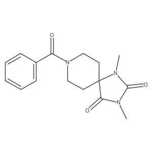 8-Benzoyl-1,3-dimethyl-1,3,8-triazaspiro[4.5]decane-2,4-dione结构式