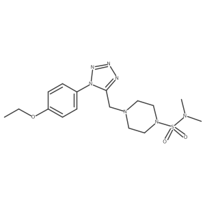 4-((1-(4-ethoxyphenyl)-1H-tetrazol-5-yl)methyl)-N,N-dimethylpiperazine-1-sulfonamide结构式