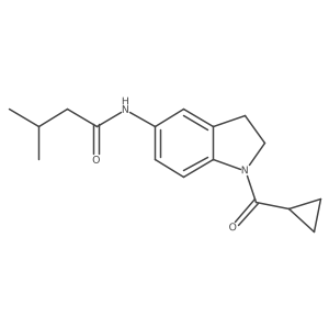 N-(1-(cyclopropanecarbonyl)indolin-5-yl)-3-methylbutanamide结构式