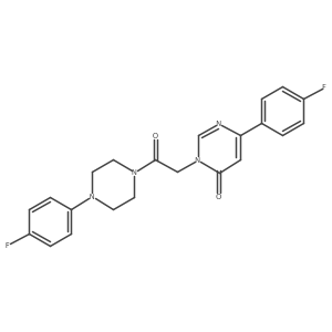 6-(4-Fluorophenyl)-3-{2-[4-(4-fluorophenyl)piperazin-1-yl]-2-oxoethyl}-3,4-dihydropyrimidin-4-one结构式