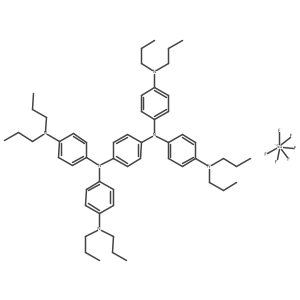 Antimonate(1-), hexafluoro-, (OC-6-11)-, salt with N1,N1,N4,N4-tetrakis(4-(dipropylamino)phenyl)-1,4-benzenediamine (1:1) Structure