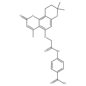 4-({[(4,8,8-trimethyl-2-oxo-9,10-dihydro-2H,8H-pyrano[2,3-f]chromen-5-yl)oxy]acetyl}amino)benzamide Structure