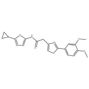 N-[(2E)-5-cyclopropyl-1,3,4-thiadiazol-2(3H)-ylidene]-2-[2-(3,4-dimethoxyphenyl)-1,3-thiazol-4-yl]acetamide Structure
