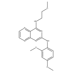 (2,4-Dimethoxyphenyl){4-[(2-methoxyethyl)amino]pteridin-2-yl}amine结构式