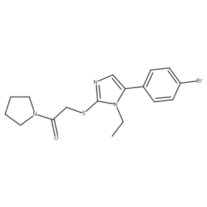 2-((5-(4-bromophenyl)-1-ethyl-1H-imidazol-2-yl)thio)-1-(pyrrolidin-1-yl)ethanone结构式