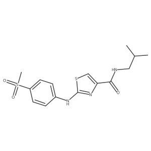 N-isobutyl-2-((4-(methylsulfonyl)phenyl)amino)thiazole-4-carboxamide Structure