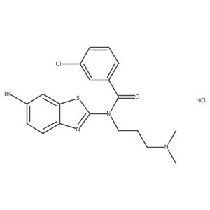 N-(6-bromobenzo[d]thiazol-2-yl)-3-chloro-N-(3-(dimethylamino)propyl)benzamide hydrochloride结构式