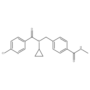 6-chloro-N-cyclopropyl-N-{[4-(methylcarbamoyl)phenyl]methyl}pyridine-3-carboxamide结构式