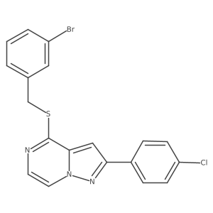 4-[(3-Bromobenzyl)thio]-2-(4-chlorophenyl)pyrazolo[1,5-a]pyrazine Structure