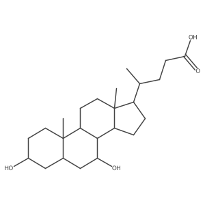 (4R)-4-((3S,7S,8R,9S,10S,13R,14S,17R)-3,7-dihydroxy-10,13-dimethylhexadecahydro-1H-cyclopenta[a]phenanthren-17-yl)pentanoic acid结构式