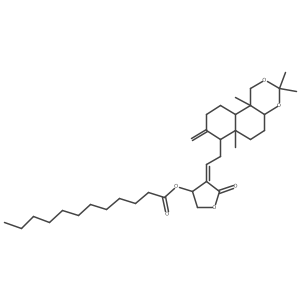 (3S,4E)-4-[2-[(4aR,6aS,7R,10aS,10bR)-Decahydro-3,3,6a,10b-tetramethyl-8-methylene-1H-naphtho[2,1-d][1,3]dioxin-7-yl]ethylidene]tetrahydro-5-oxo-3-furanyl dodecanoate Structure