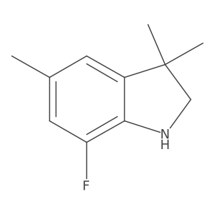7-Fluoro-3,3,5-trimethyl-2,3-dihydro-1H-indole结构式