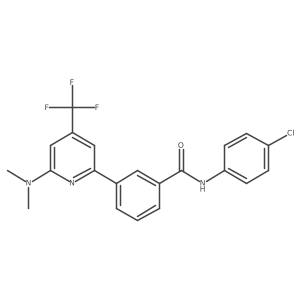 N-(4-Chloro-phenyl)-3-(6-dimethylamino-4-trifluoromethyl-pyridin-2-yl)-benzamide结构式