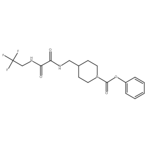 Phenyl 4-((2-oxo-2-((2,2,2-trifluoroethyl)amino)acetamido)methyl)piperidine-1-carboxylate结构式