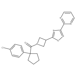 (1-(4-Chlorophenyl)cyclopentyl)(3-(3-(pyrimidin-2-yl)-1,2,4-oxadiazol-5-yl)azetidin-1-yl)methanone Structure