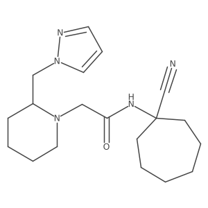N-(1-cyanocycloheptyl)-2-{2-[(1H-pyrazol-1-yl)methyl]piperidin-1-yl}acetamide Structure
