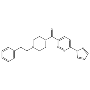 (6-(1H-pyrazol-1-yl)pyridazin-3-yl)(4-phenethylpiperazin-1-yl)methanone结构式