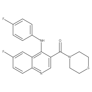 (6-Fluoro-4-((4-fluorophenyl)amino)quinolin-3-yl)(thiomorpholino)methanone Structure