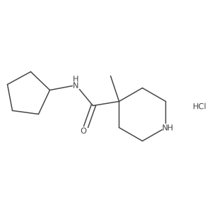 N-cyclopentyl-4-methylpiperidine-4-carboxamide hydrochloride结构式