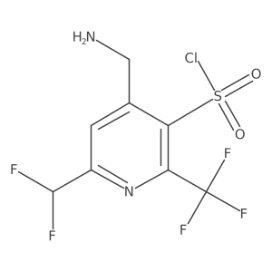 4-(Aminomethyl)-6-(difluoromethyl)-2-(trifluoromethyl)pyridine-3-sulfonyl chloride Structure