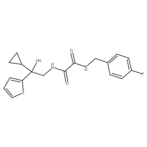 N1-(2-cyclopropyl-2-hydroxy-2-(thiophen-2-yl)ethyl)-N2-(4-fluorobenzyl)oxalamide结构式