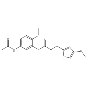 N-[5-(acetylamino)-2-methoxyphenyl]-3-(3-methoxy-1,2-oxazol-5-yl)propanamide Structure