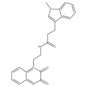 N-[2-(2,3-dioxoquinoxalin-1-ium-1-yl)ethyl]-3-(1-methylindol-3-yl)propanamide结构式