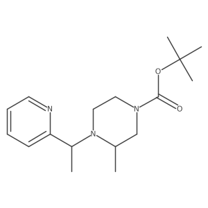 tert-Butyl 3-methyl-4-(1-(pyridin-2-yl)ethyl)piperazine-1-carboxylate Structure