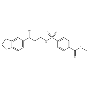 methyl 4-(N-(3-(benzo[d][1,3]dioxol-5-yl)-3-hydroxypropyl)sulfamoyl)benzoate结构式