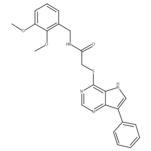 N-(2,3-dimethoxybenzyl)-2-((7-phenyl-5H-pyrrolo[3,2-d]pyrimidin-4-yl)thio)acetamide结构式