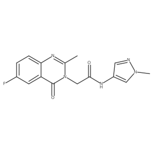 2-(6-fluoro-2-methyl-4-oxoquinazolin-3(4H)-yl)-N-(1-methyl-1H-pyrazol-4-yl)acetamide Structure