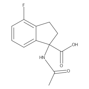 1-acetamido-4-fluoro-2,3-dihydro-1H-indene-1-carboxylic acid结构式
