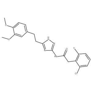 2-(2-chloro-6-fluorophenyl)-N-{3-[2-(3,4-dimethoxyphenyl)ethyl]-1H-1,2,4-triazol-5-yl}acetamide结构式
