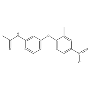 N-(4-((2-methyl-6-nitropyridin-3-yl)oxy)pyridin-2-yl)acetamide结构式