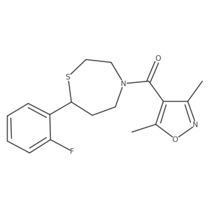 (3,5-Dimethylisoxazol-4-yl)(7-(2-fluorophenyl)-1,4-thiazepan-4-yl)methanone Structure