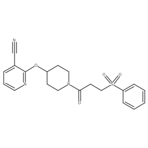 2-((1-(3-(Phenylsulfonyl)propanoyl)piperidin-4-yl)oxy)nicotinonitrile结构式