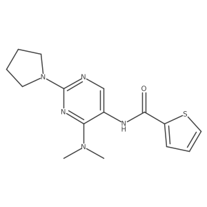 N-[4-(dimethylamino)-2-(pyrrolidin-1-yl)pyrimidin-5-yl]thiophene-2-carboxamide结构式