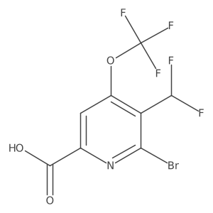 6-Bromo-5-(difluoromethyl)-4-(trifluoromethoxy)picolinic acid结构式