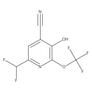4-Cyano-6-(difluoromethyl)-3-hydroxy-2-(trifluoromethoxy)pyridine结构式
