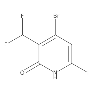 4-bromo-3-(difluoromethyl)-6-iodo-1H-pyridin-2-one结构式