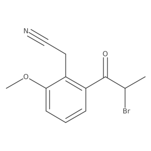 2-(2-Bromopropanoyl)-6-methoxyphenylacetonitrile结构式