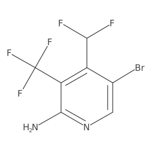 5-Bromo-4-(difluoromethyl)-3-(trifluoromethyl)pyridin-2-amine Structure